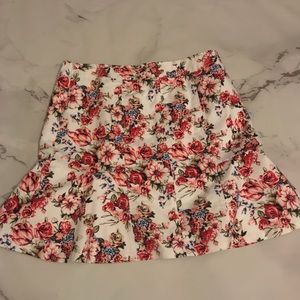 White and floral White House Black Market Skirt 14